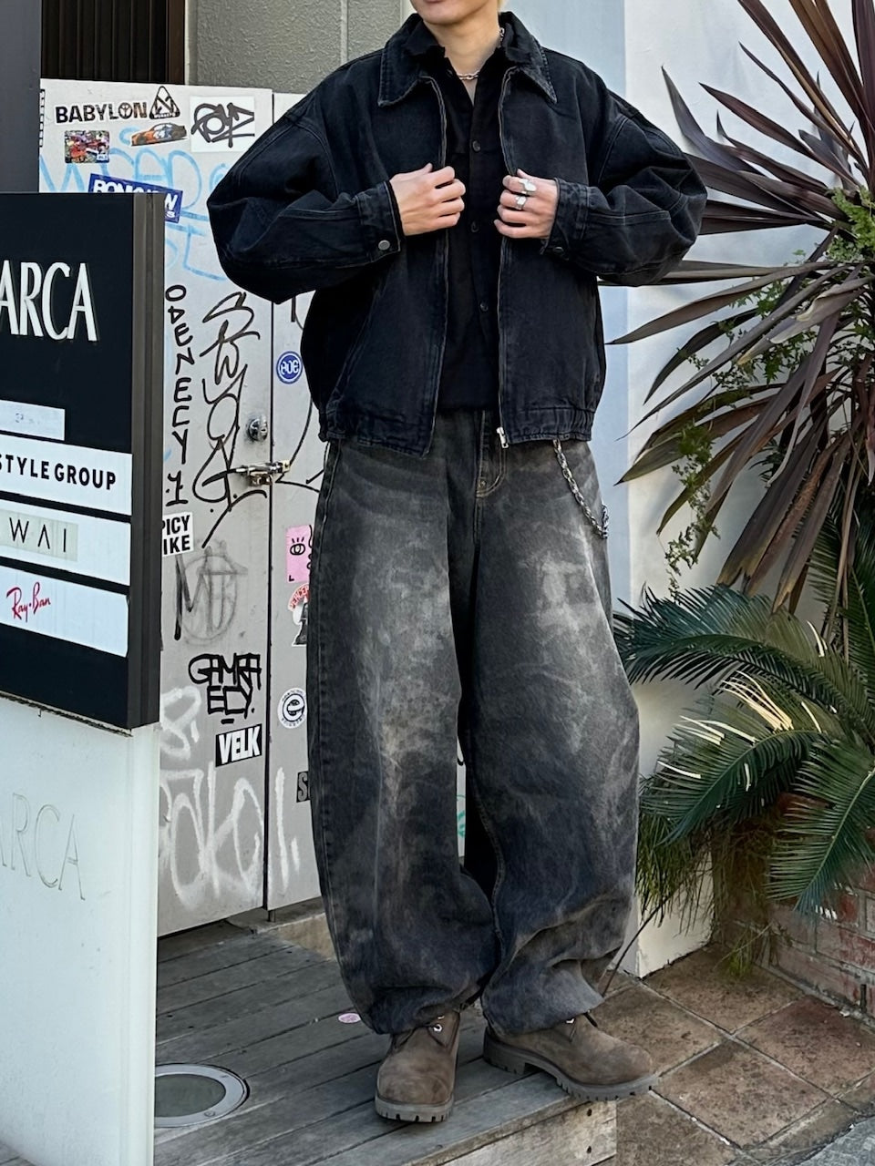 大阪店WEB限定受注制【Chikashitsu +】dirty wash balloon denim pants