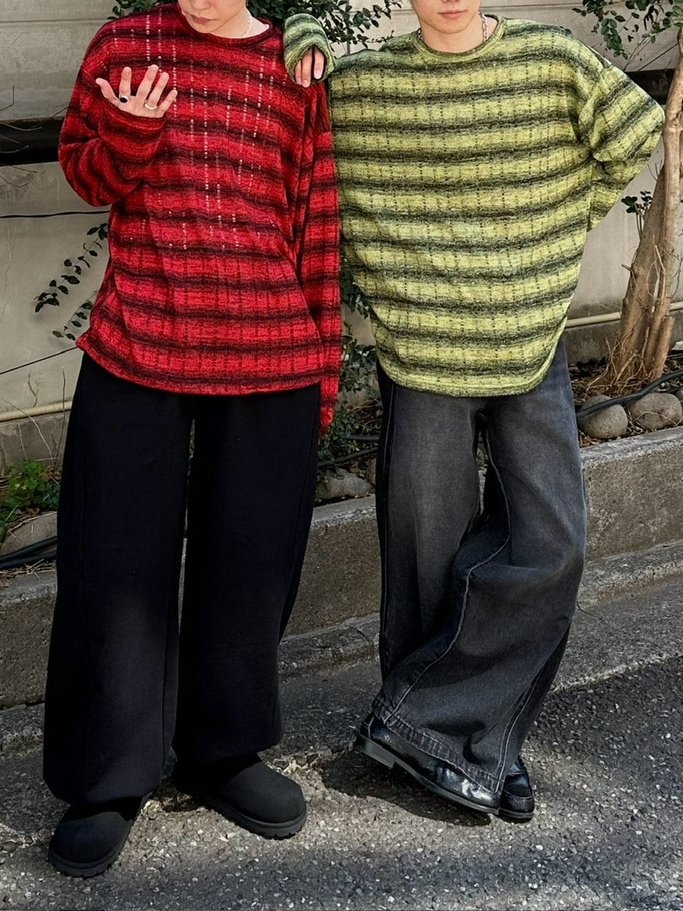 【Chikashitsu +】gradation border knit (5color) / 【チカシツプラス】グラデーションボーダー長袖ニット