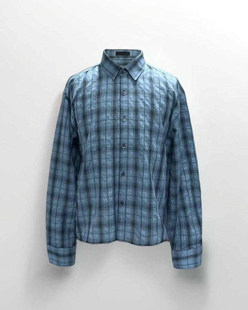 大阪店WEB限定【Chikashitsu +】cropped check shirt (2color)
