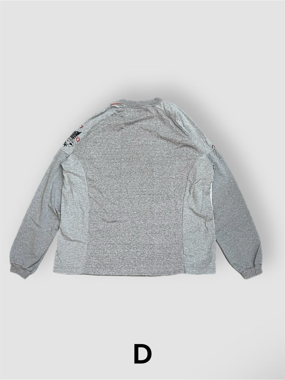 【Re +】cutting switch long sleeve (gray)