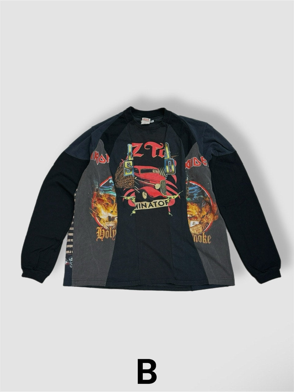 【Re +】cutting switch long sleeve (black)