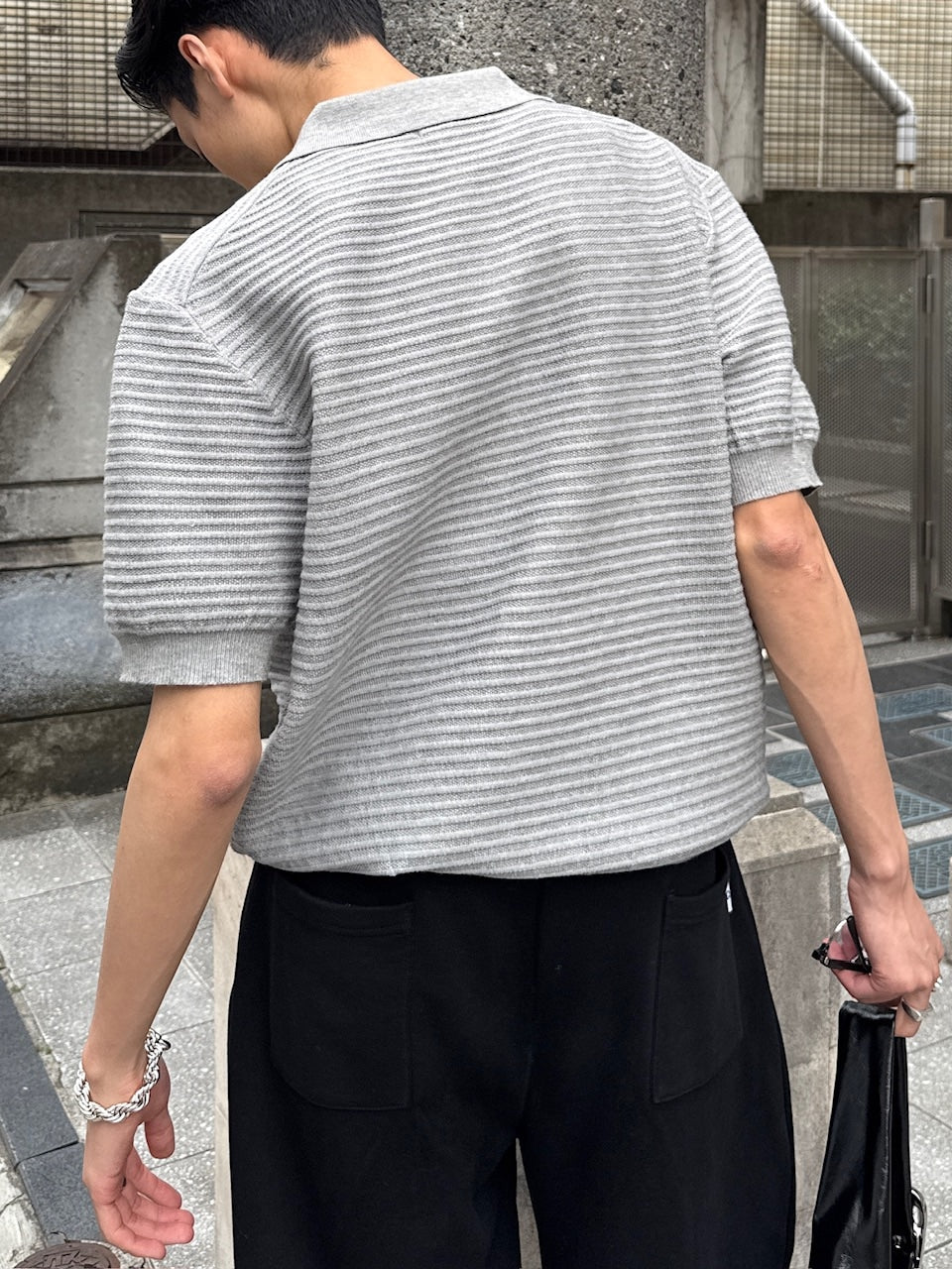 東京店WEB限定受注制【Chikashitsu +】Dry-Touch Rib Knit Polo (2color)