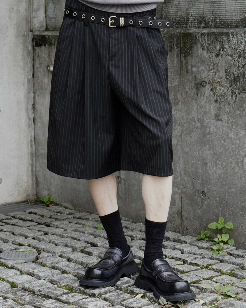 東京店WEB限定受注制【Chikashitsu +】stripe bermuda pants (2color)