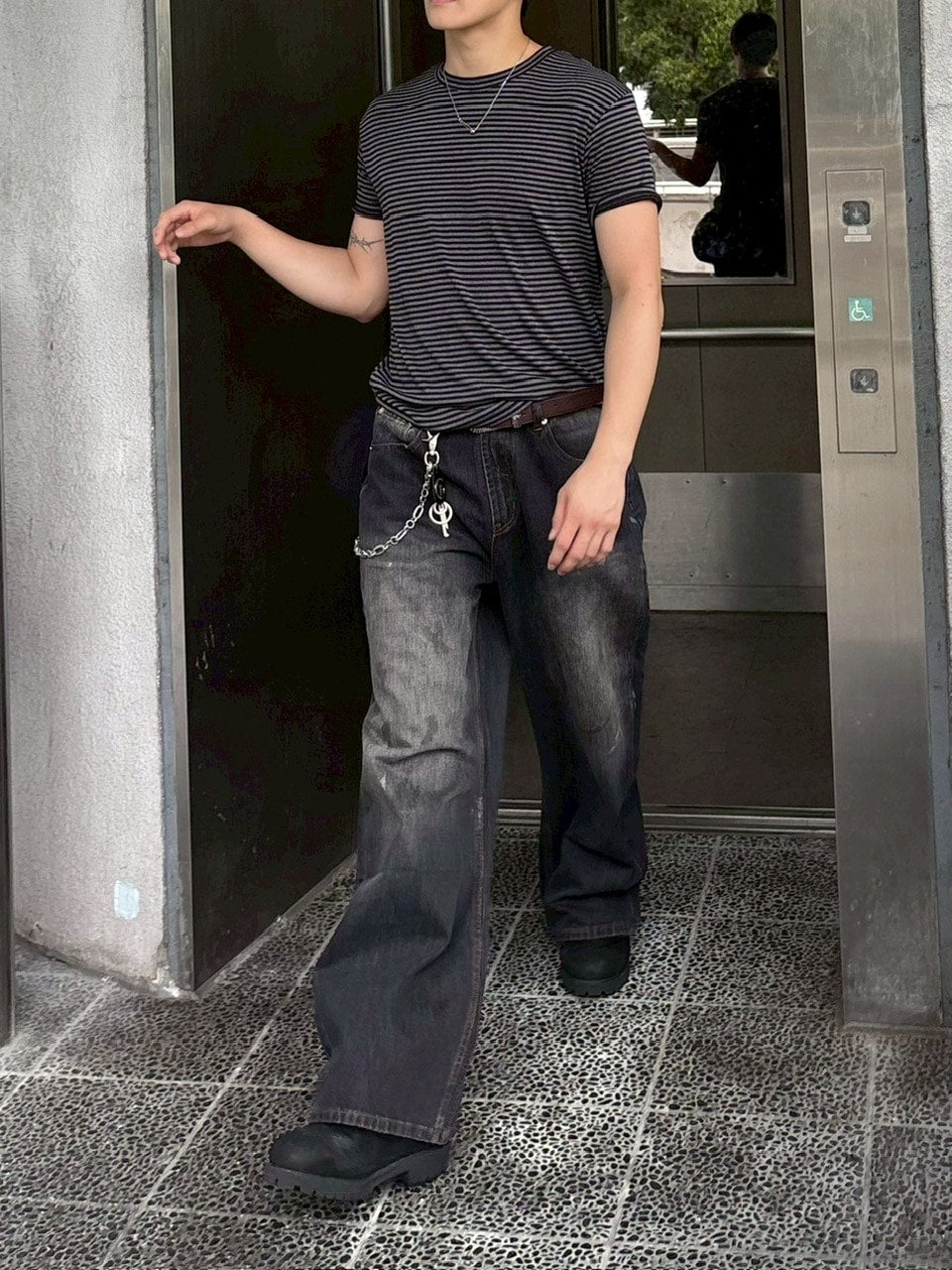 受注制【Chikashitsu +】tight fit border t-shirt (3color) / 【チカシツプラス】タイトフィットボーダー半袖Tシャツ