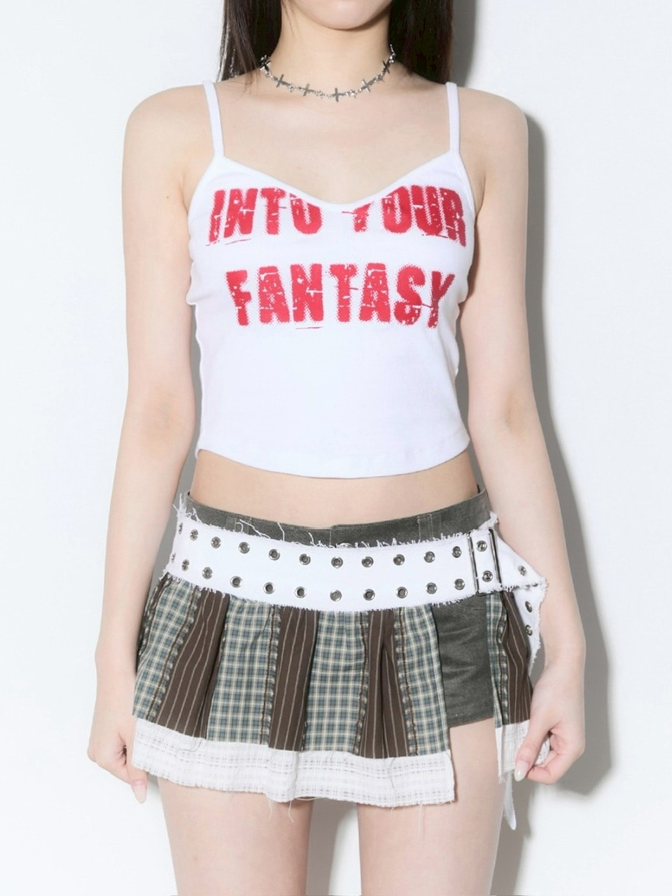 【CHERRYQUIRI】lettering crop sleevless / 【チェリーキュリー】レタリングクロップキャミソール
