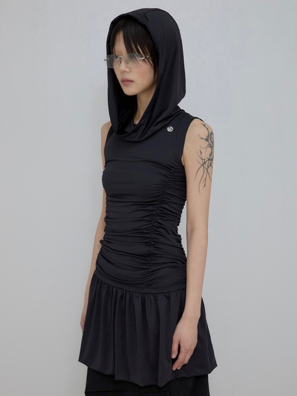 【FLAREUP】Hooded High Neck Dress