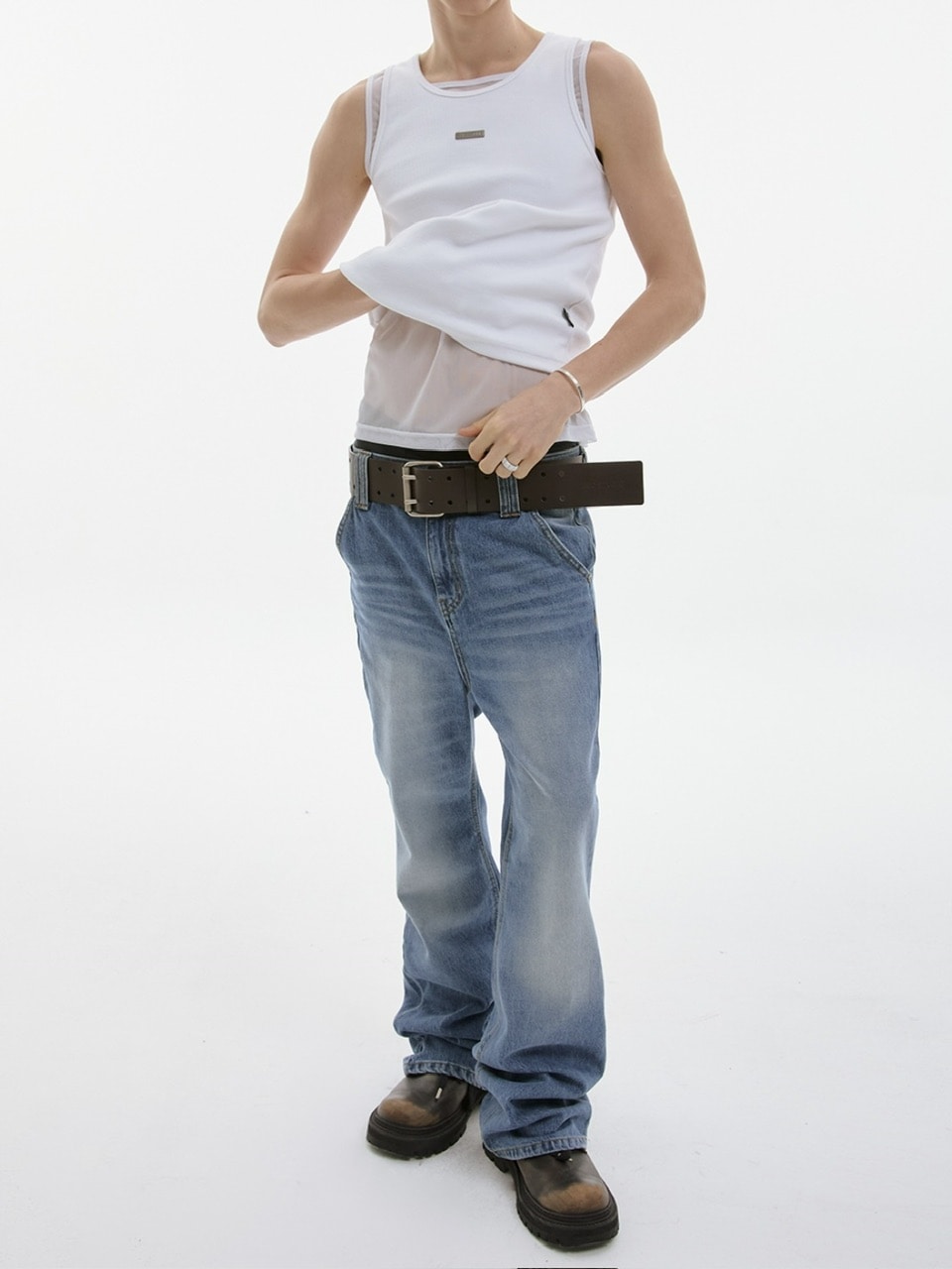 【ESC STUDIO】attractive bootcut jeans/ 【イーエスシーステュディオ】アトラクティブブーツカットデニムパンツ