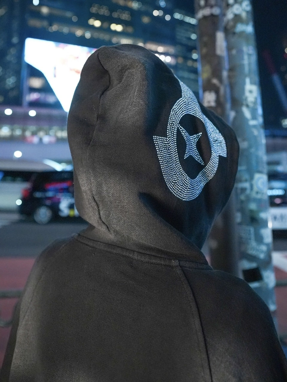 【NMTXU】rhinestone design zip parka / 【エヌエムティーエックスユー】ラインストーンデザインダブルジップパーカー