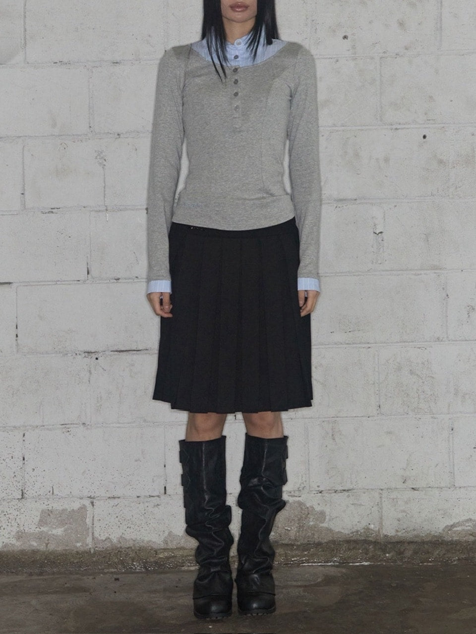 【FANCY CLUB】SHIRT LAYERED LONG SLEEVE / 【ファンシークラブ】シャツレイヤード長袖Ｔシャツ