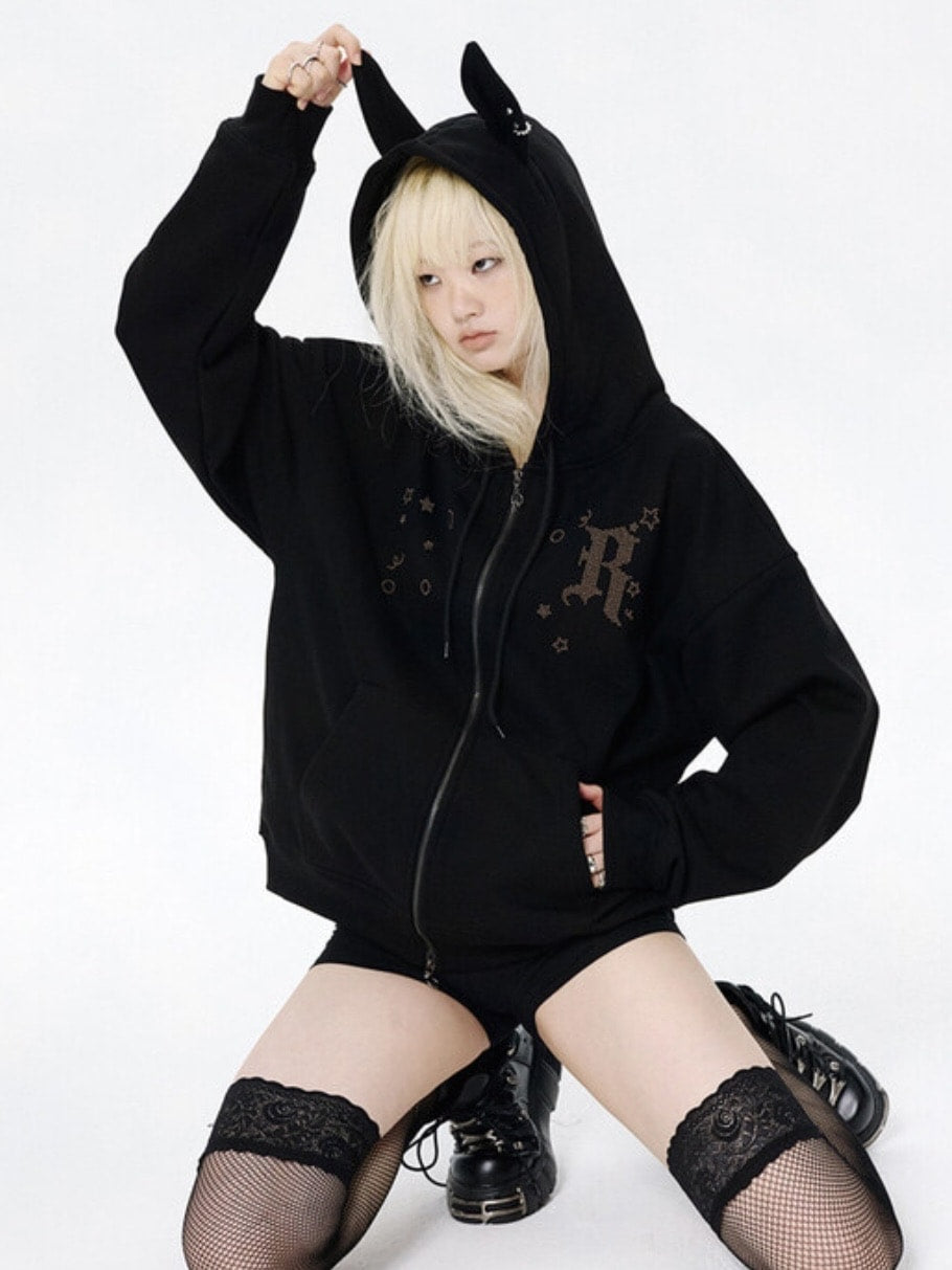 【runningHIGH】EAR ZIP UP HOODE / 【ランニングハイ】イヤージップアップパーカー