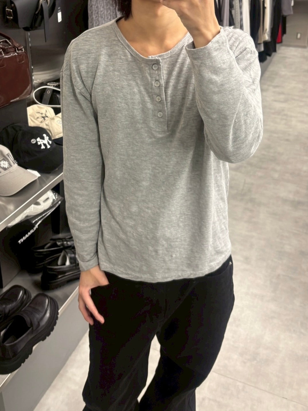 受注制【youll】basic henry neck long sleeve (2color)