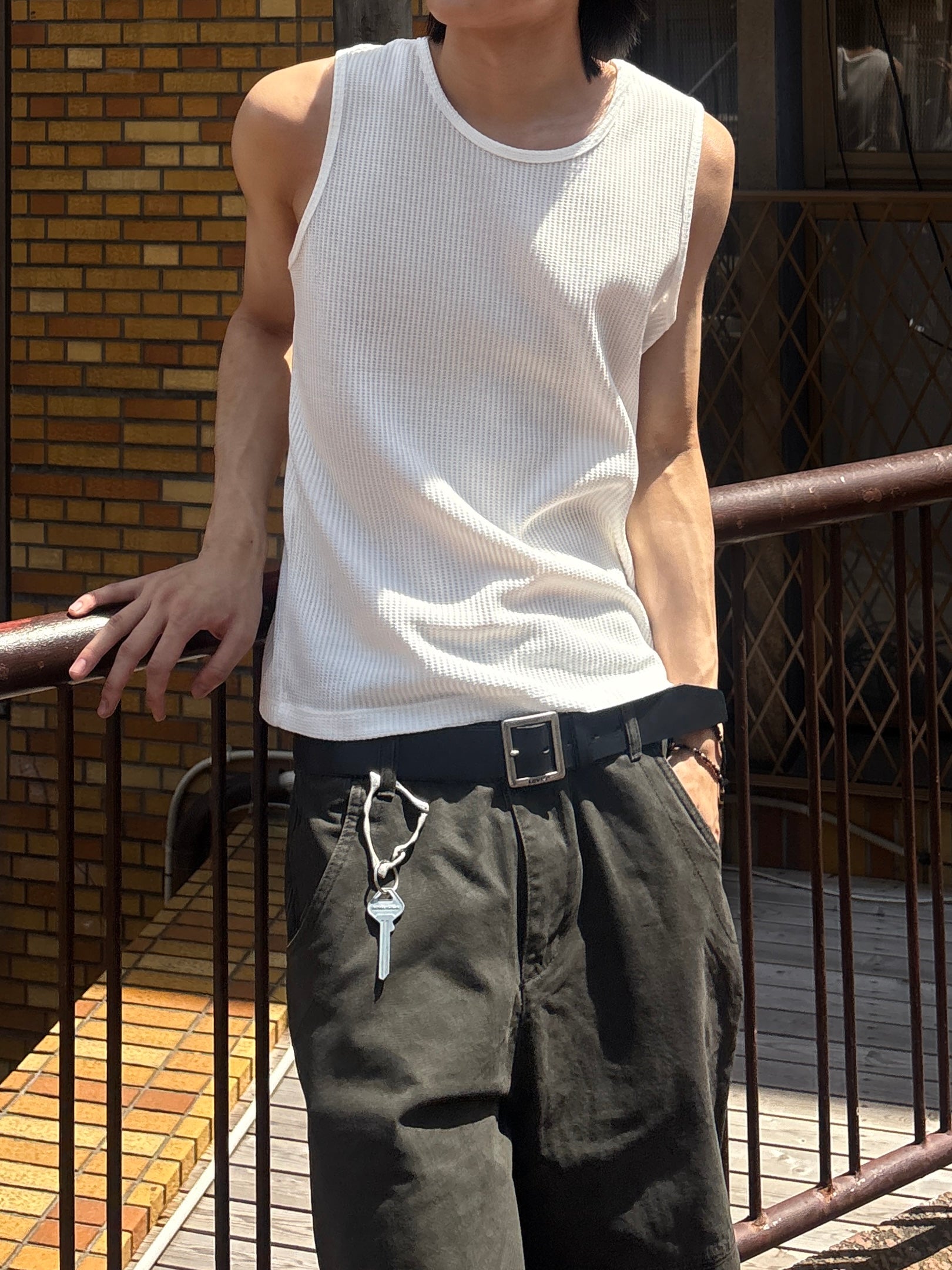 受注制【youll】Waffle tank top (3color)