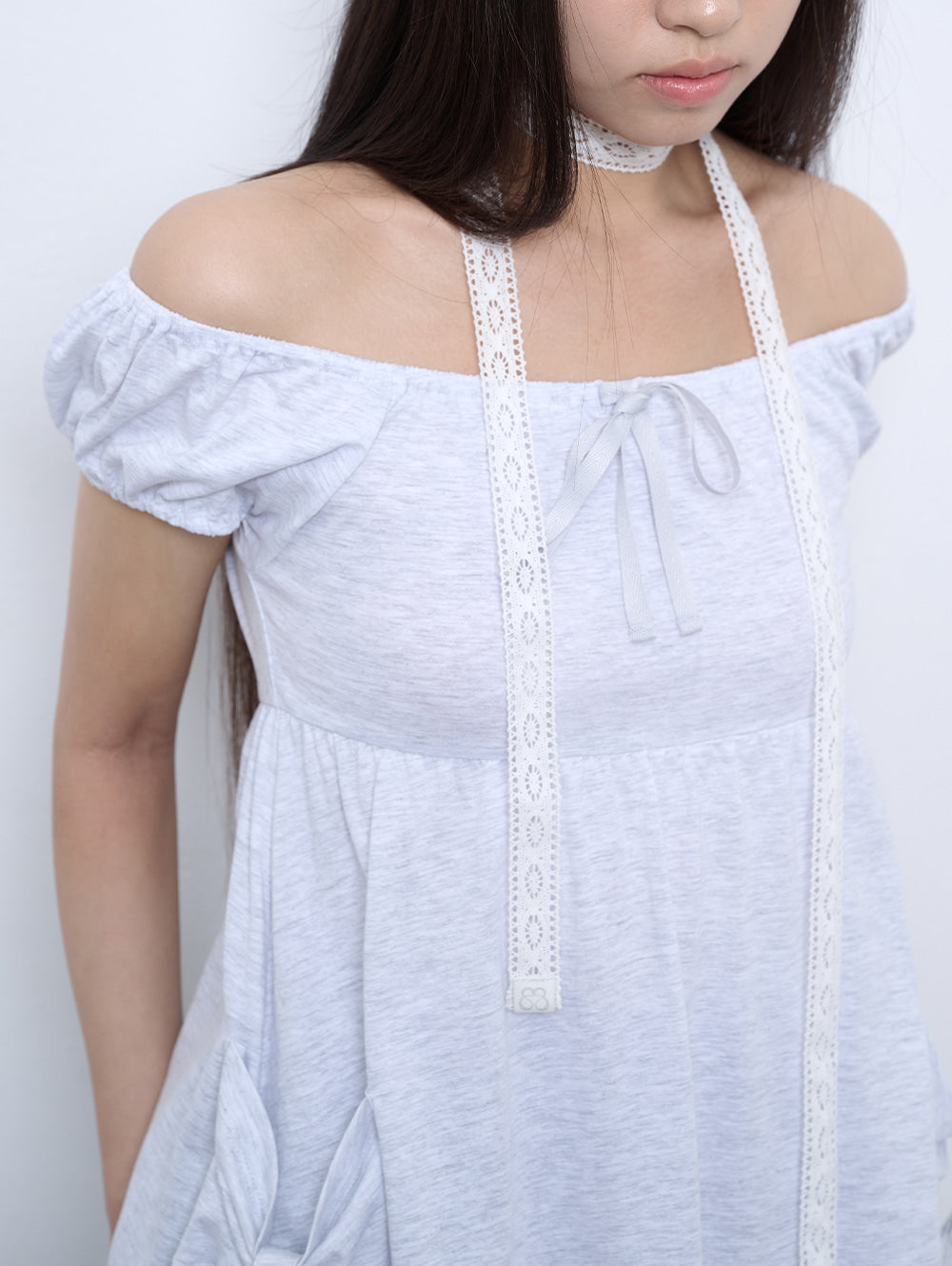 【TUOMIO】SHIRRED POCKET TOP