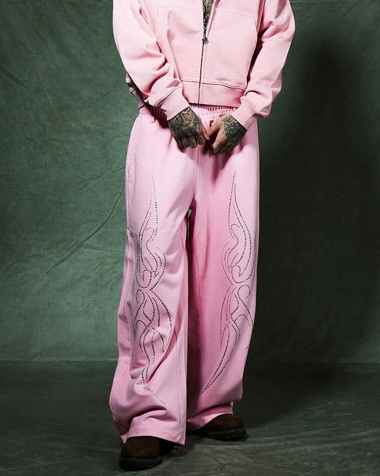 【SUPPLIER】Tribal Rhinestone Curve Sweat Pants