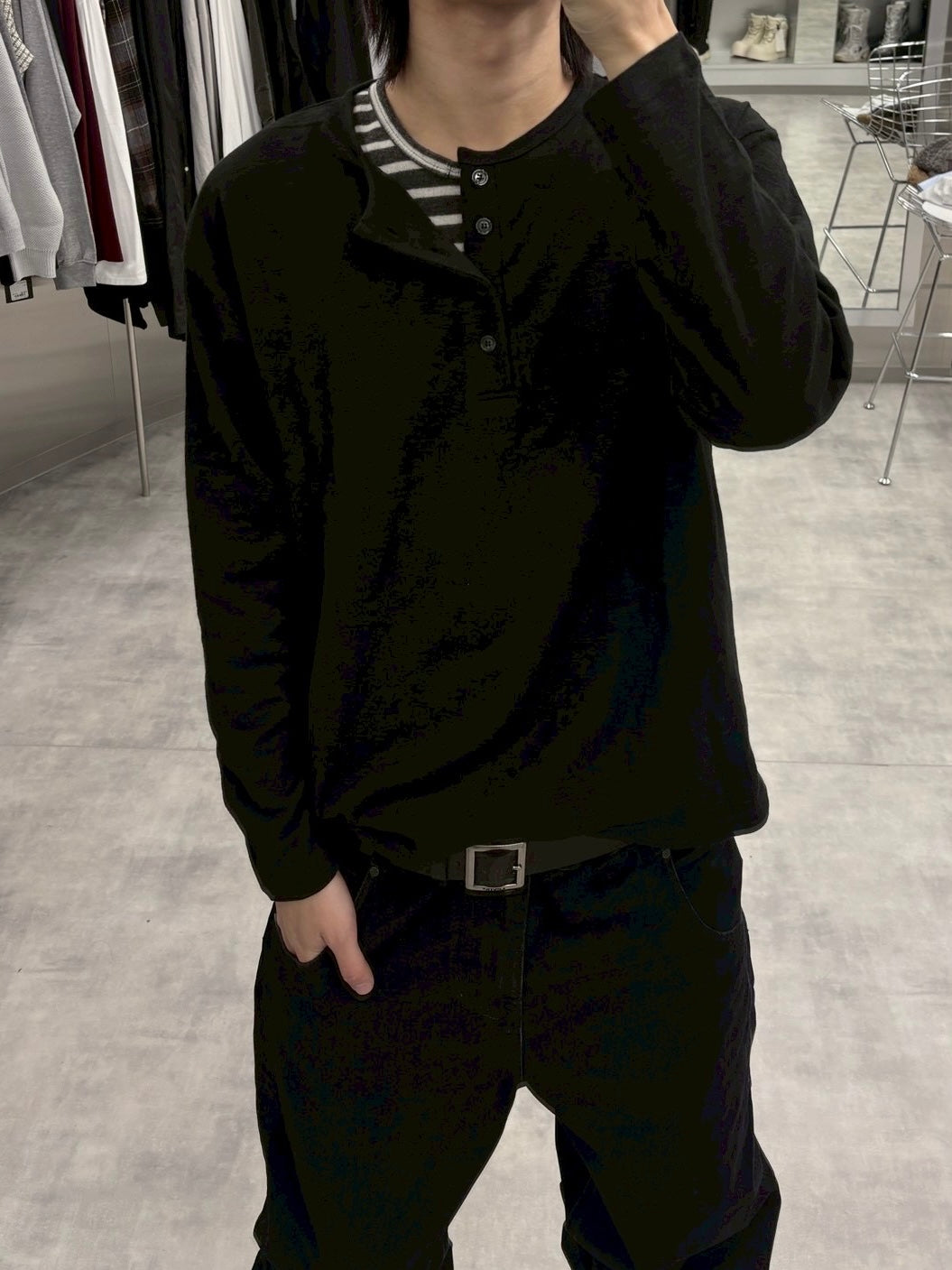 受注制【youll】basic henry neck long sleeve (2color)