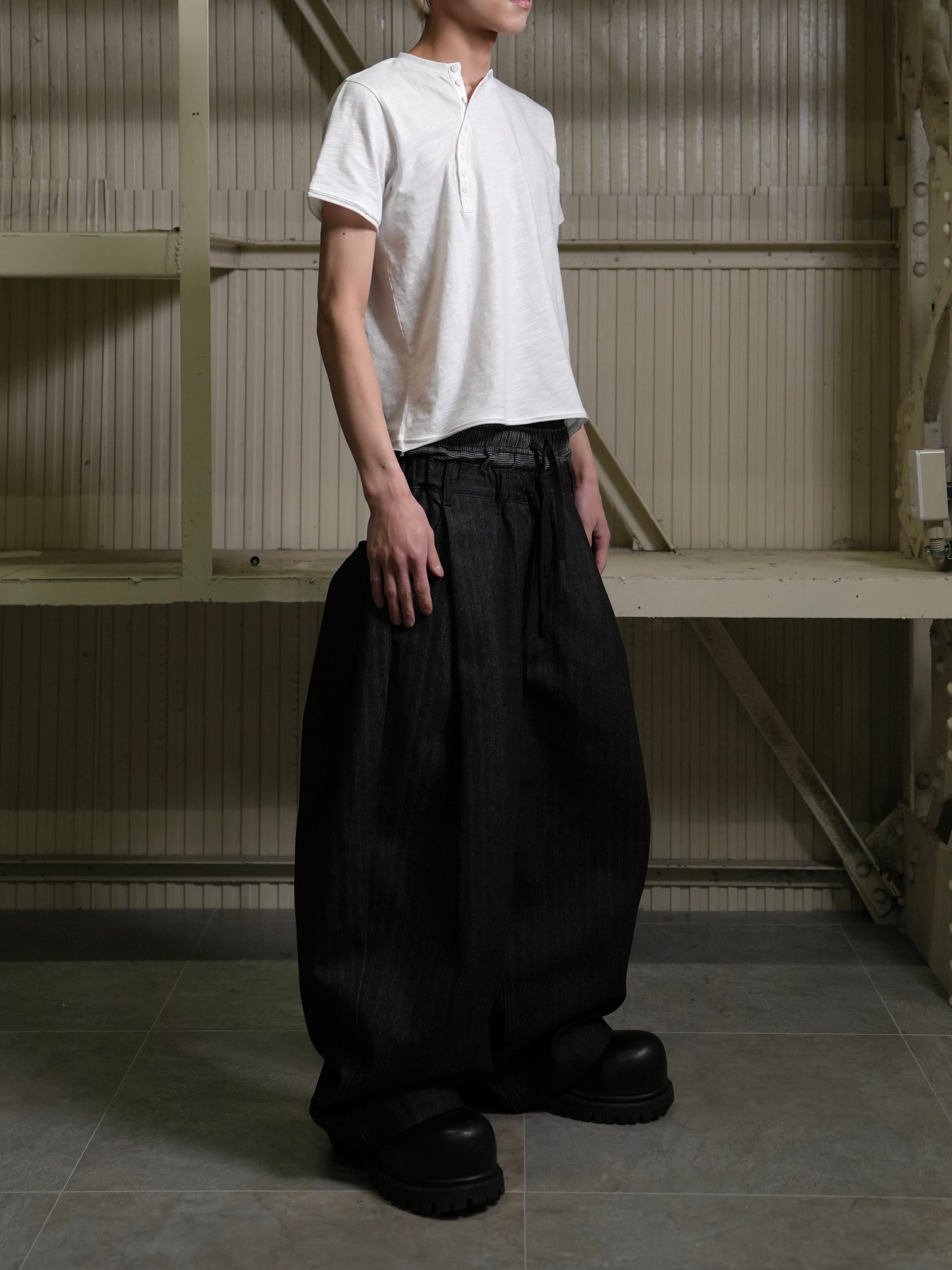 【Lee fi Ne】Herringbone Layered Baggy Jeans