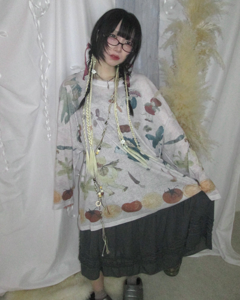 国際配送【Nerd out XU】fey see-through long sleeve