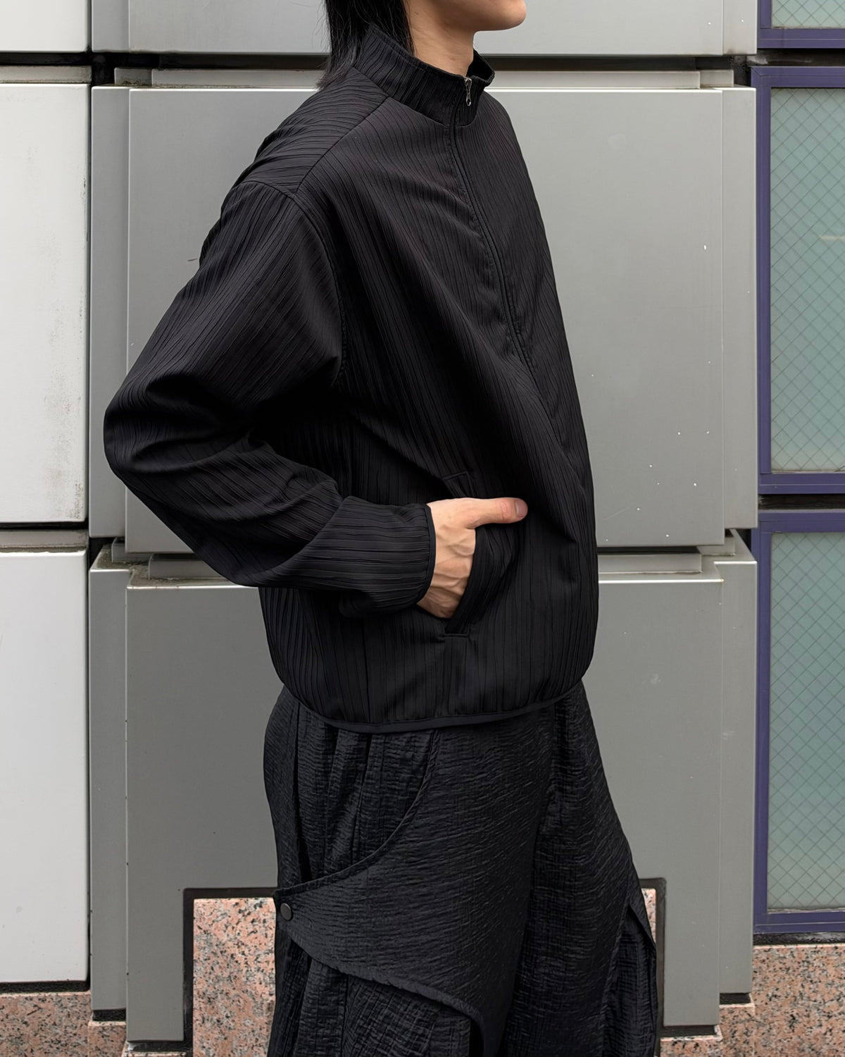 受注制【youll】pleated asymmetry jacket (3color)