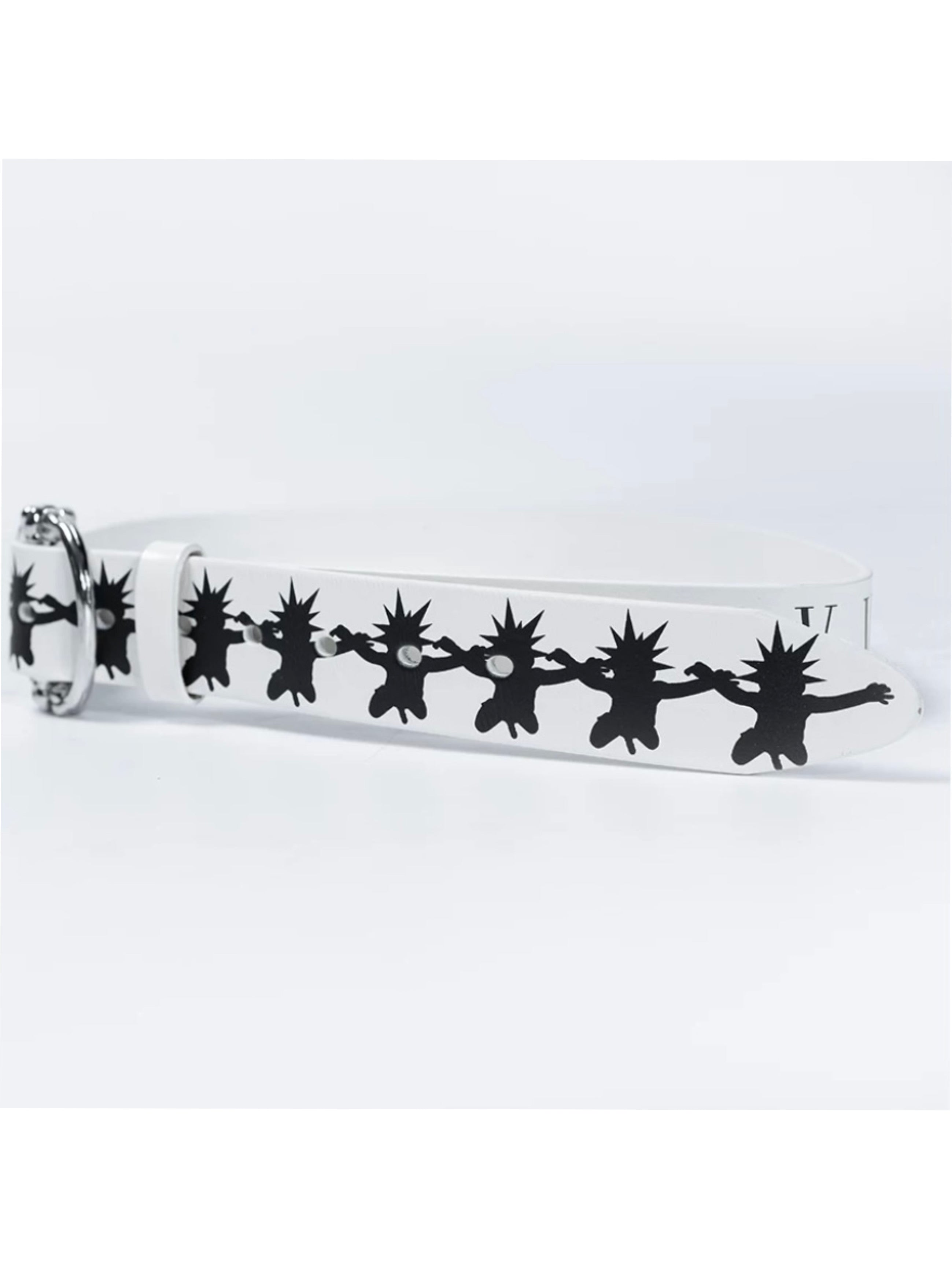 【F.V.V.O】Skull Kid Print Punk Leather Belt