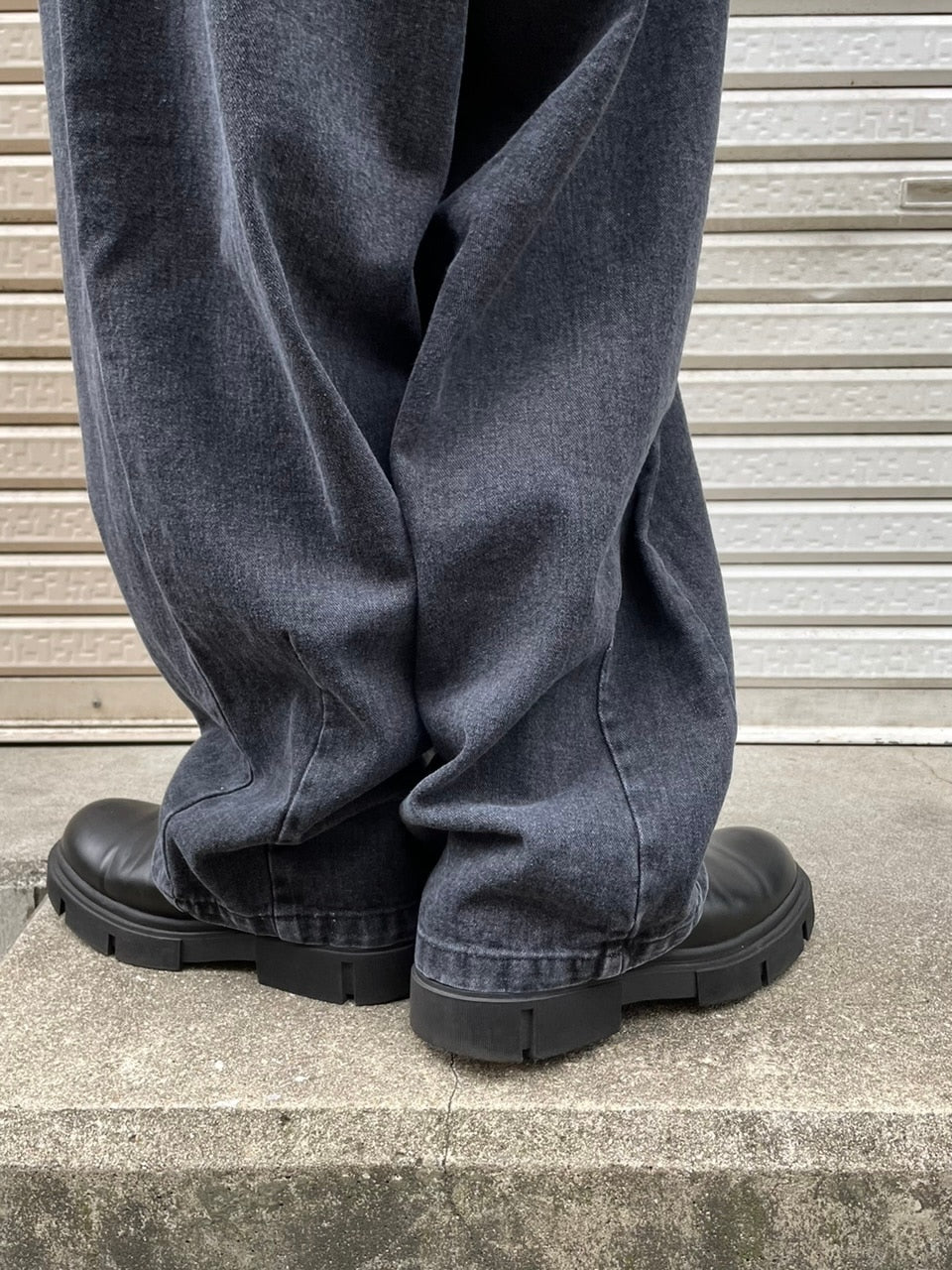 受注制【Chikashitsu +】super wide denim pants (4color)