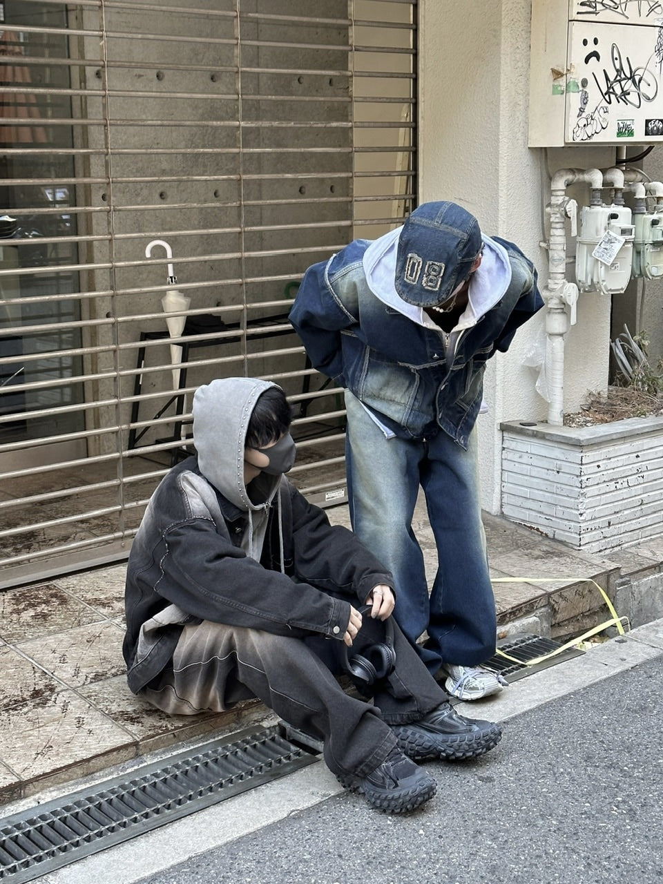 受注制【Chikashitsu +】vintage wash denim jacket (2color)