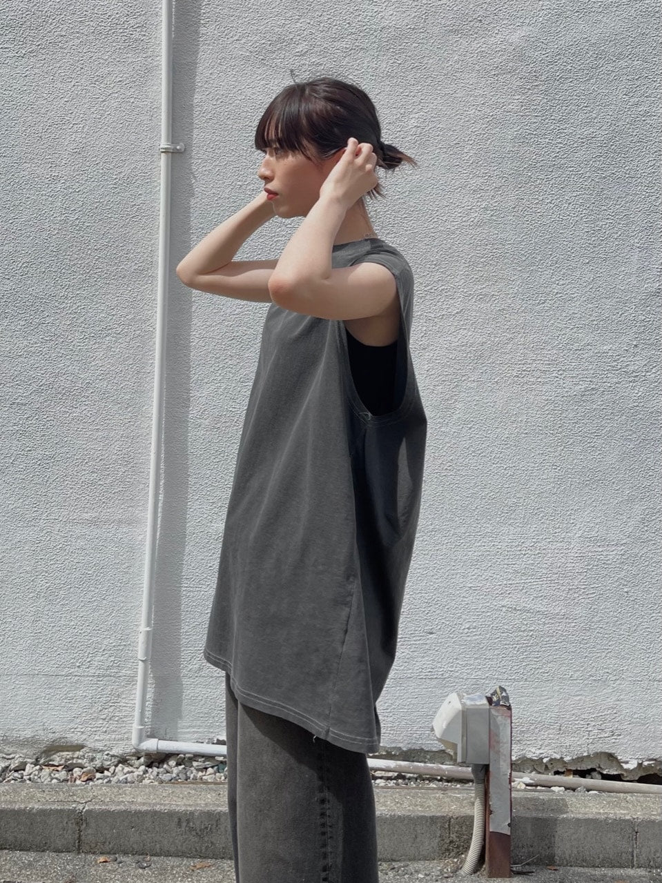 受注制【Chikashitsu +】basic cotton sleeveless (5color)