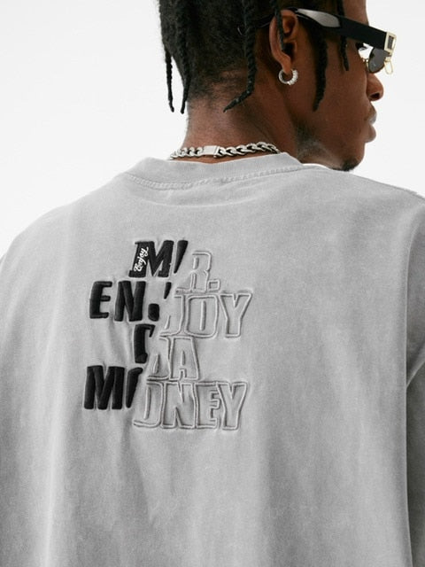 【MR. ENJOY DA MONEY】Cutting font short sleeves