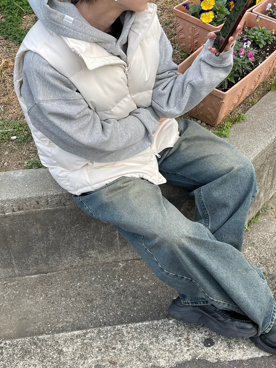 受注制【Chikashitsu +】padded vest (5color)