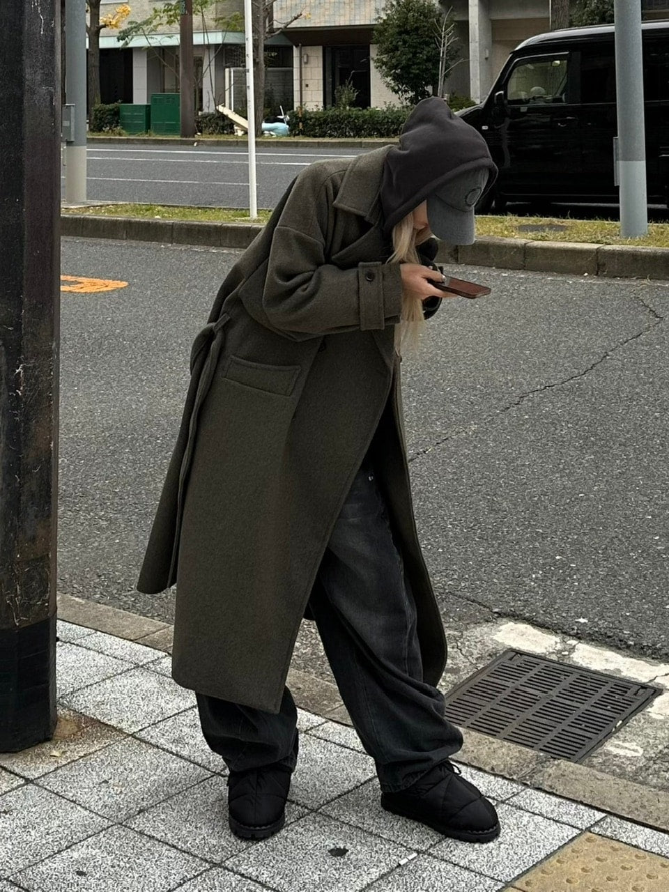 大阪店WEB限定【Chikashitsu +】oversized wool double coat (2color)