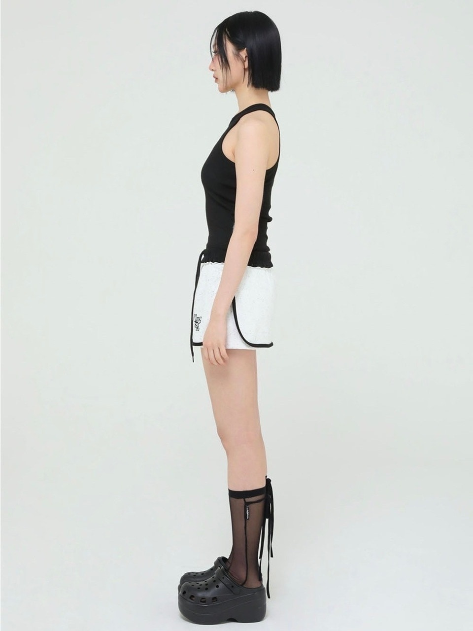 【Uglyshadow】BEADS MANGO SLEEVELESS / 【アグリーシャドウ】ビーズシンプルタンクトップ