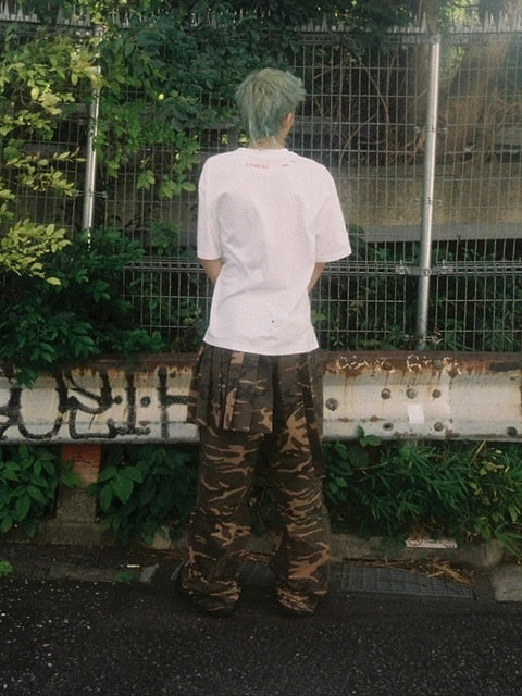 【ESC STUDIO】skirt layered snap pants