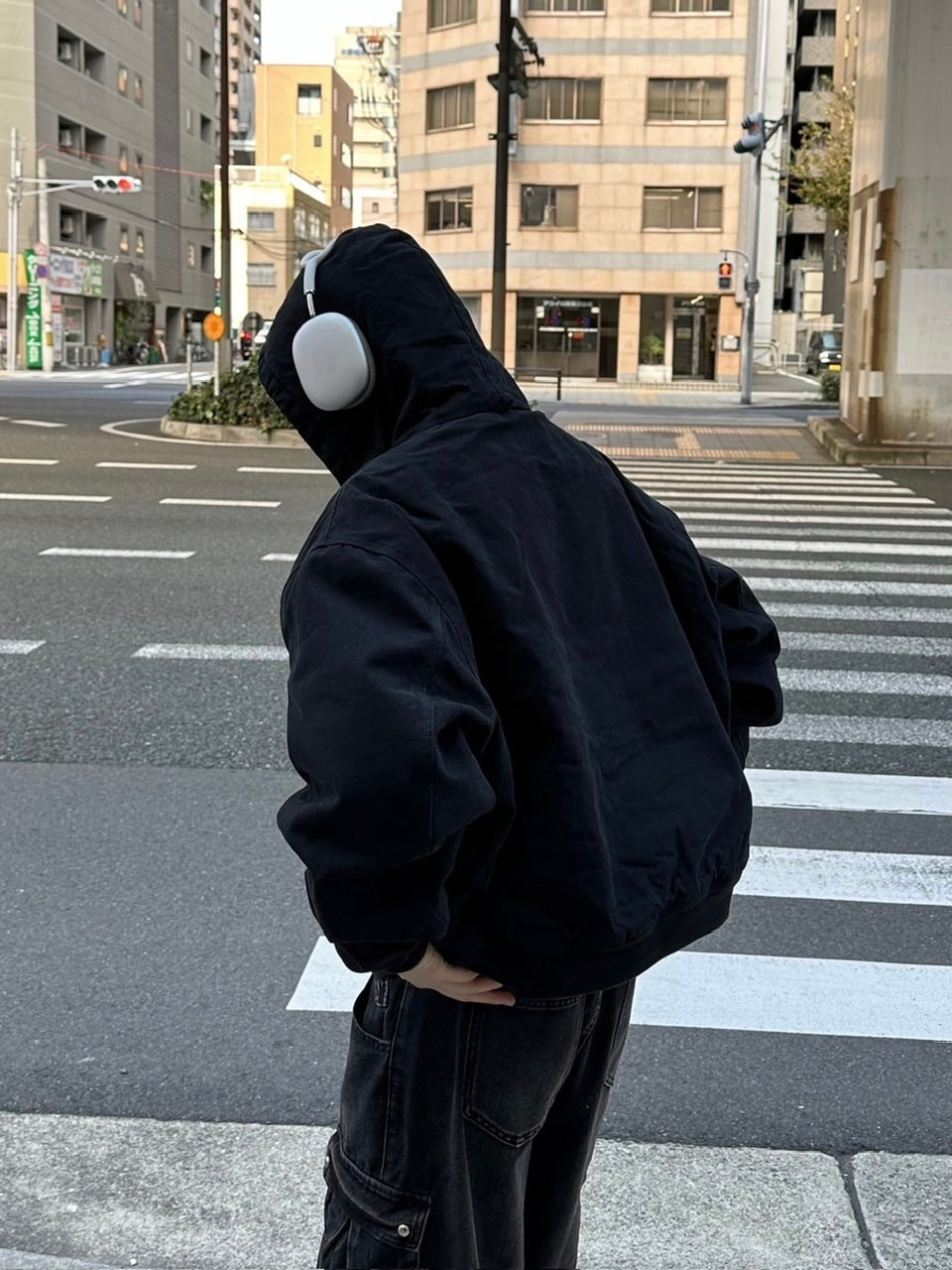 受注制【Chikashitsu +】cropped hooded work blouson (2color) / 【チカシツプラス】クロップドフードジップアップパーカーワーク長袖ブルゾン