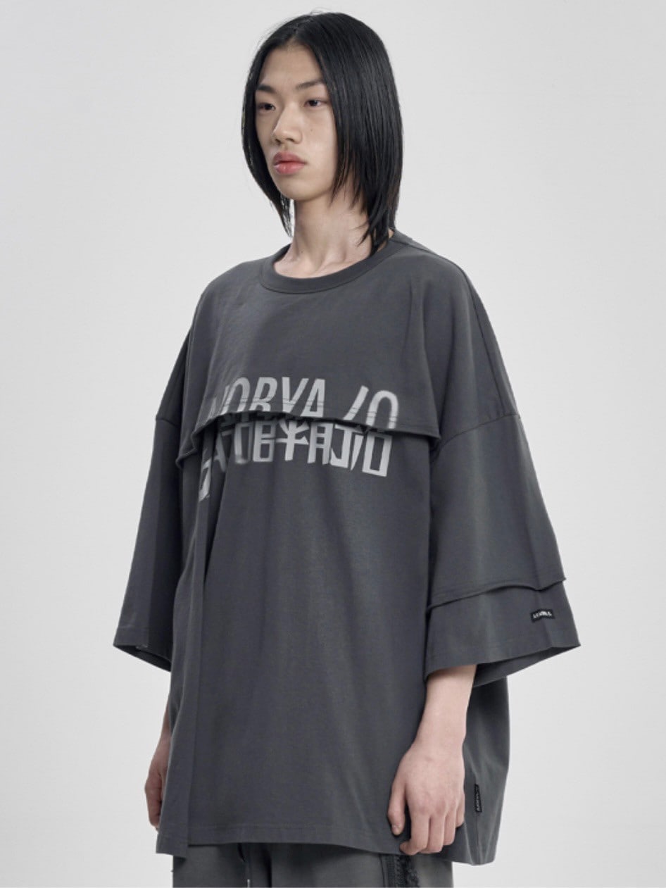 【AJOBYAJO】Tri Logo Mixed T-Shirt