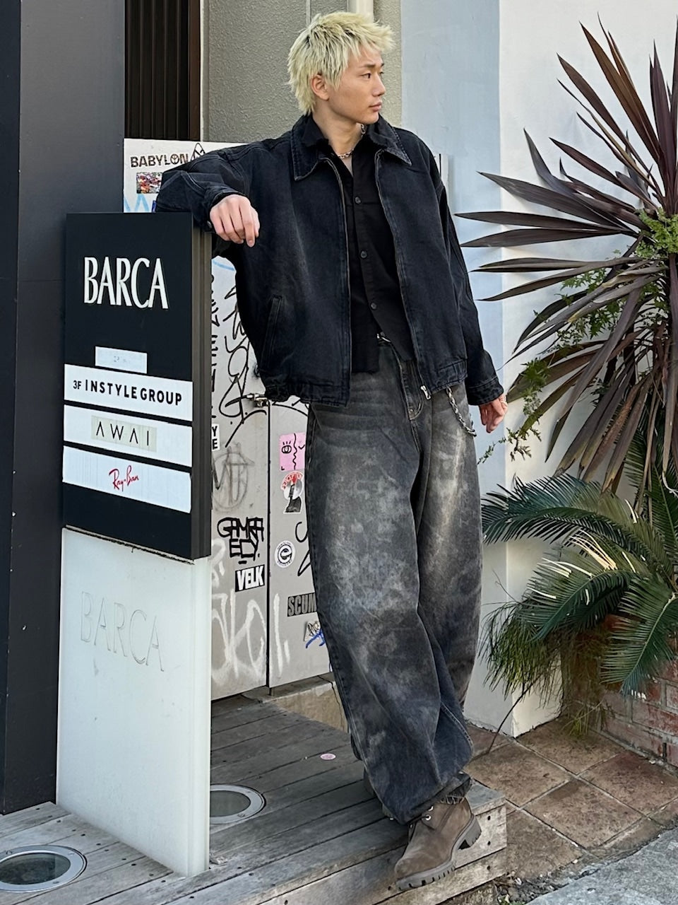 大阪店WEB限定受注制【Chikashitsu +】dirty wash balloon denim pants