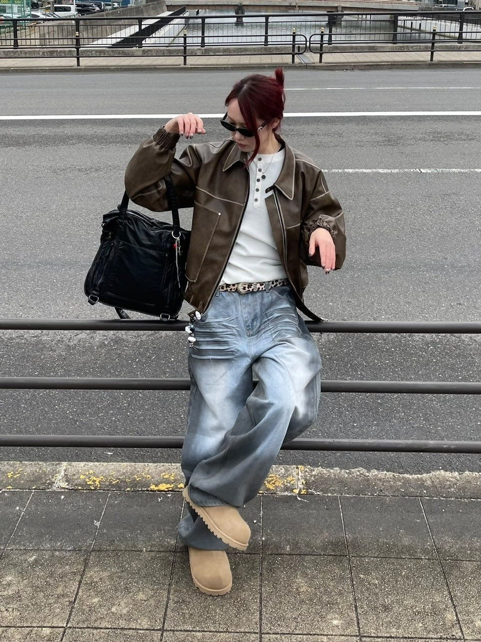 受注制【Chikashitsu +】volume toe suede mule (2color)