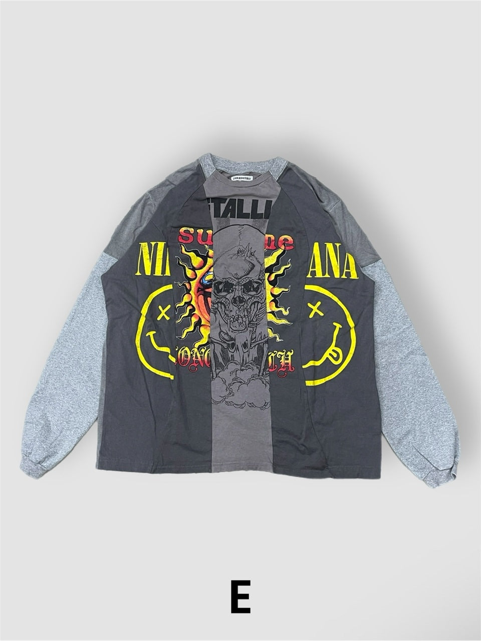 【Re +】cutting switch long sleeve (gray)