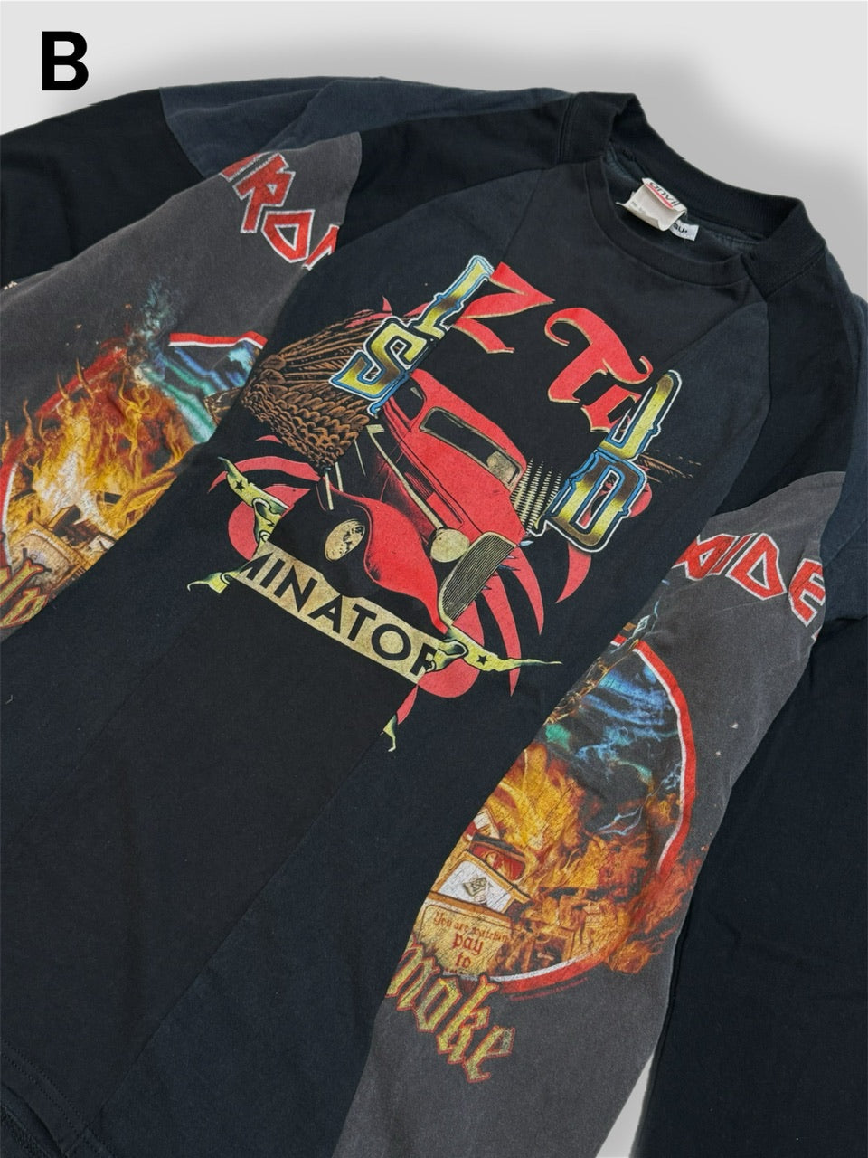 【Re +】cutting switch long sleeve (black)
