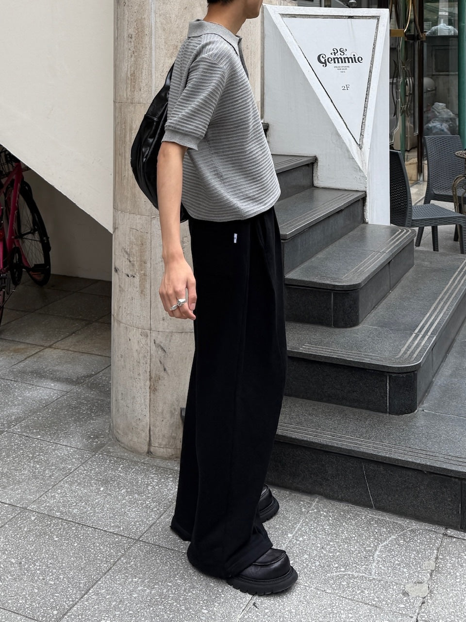 東京店WEB限定受注制【Chikashitsu +】Dry-Touch Rib Knit Polo (2color)