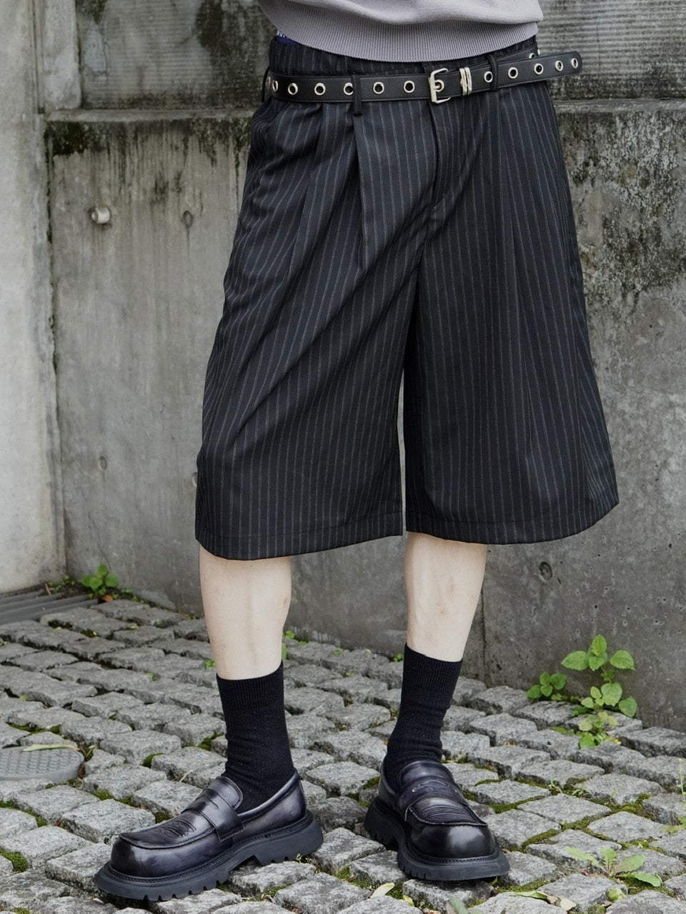 東京店WEB限定受注制【Chikashitsu +】stripe bermuda pants (2color)