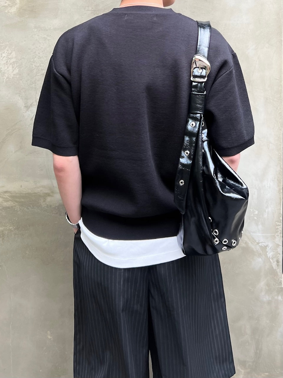 東京店WEB限定受注制【Chikashitsu +】crew neck cotton knit (3color)