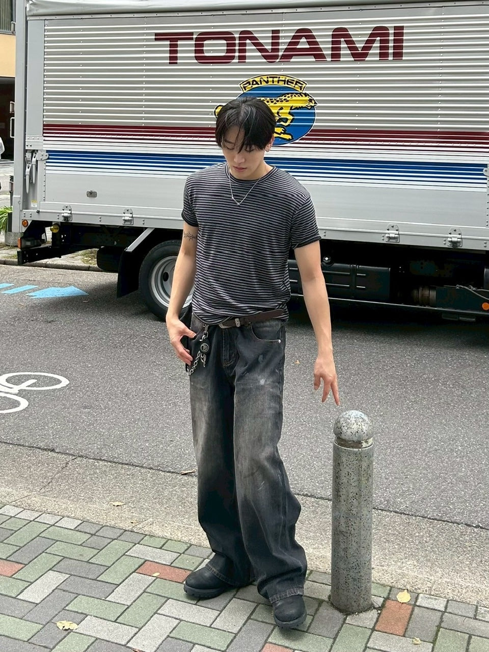 受注制【Chikashitsu +】tight fit border t-shirt (3color) / 【チカシツプラス】タイトフィットボーダー半袖Tシャツ