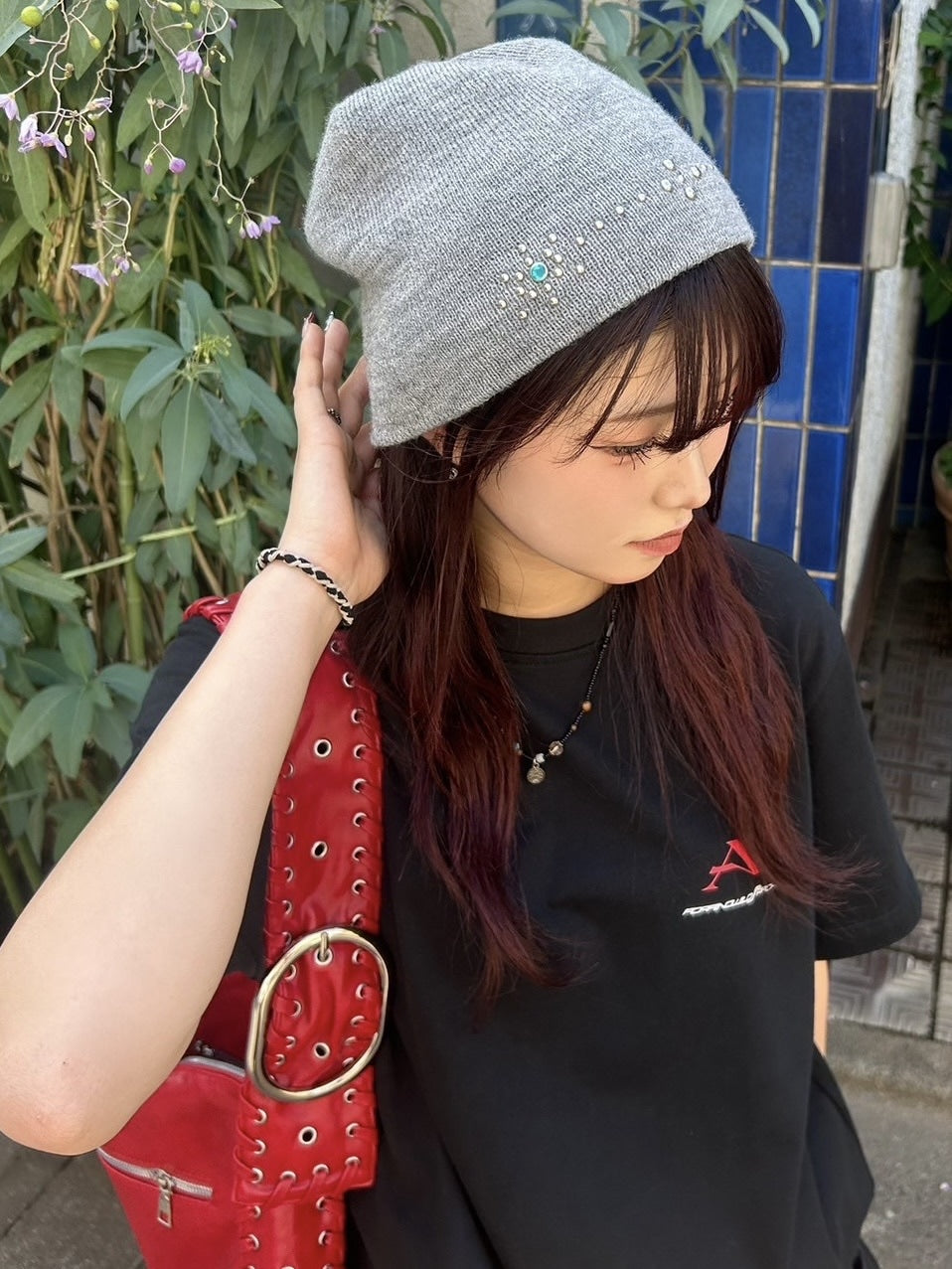 受注制【Chikashitsu +】mulch studs beanie (3color) / 【チカシツプラス】マルチスタッズニット帽子
