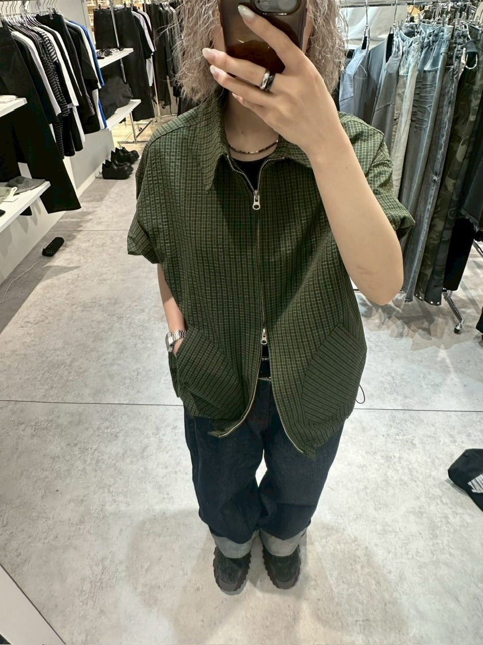受注制【youll】cropped check shirt jacket (3color)