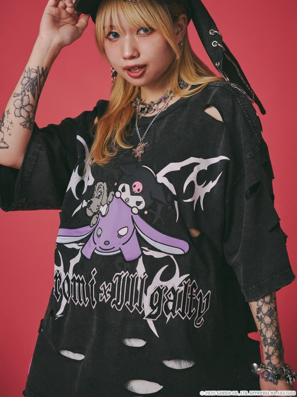 【GALFY×KUROMI】イルガルフィーボロボロ半袖TEE