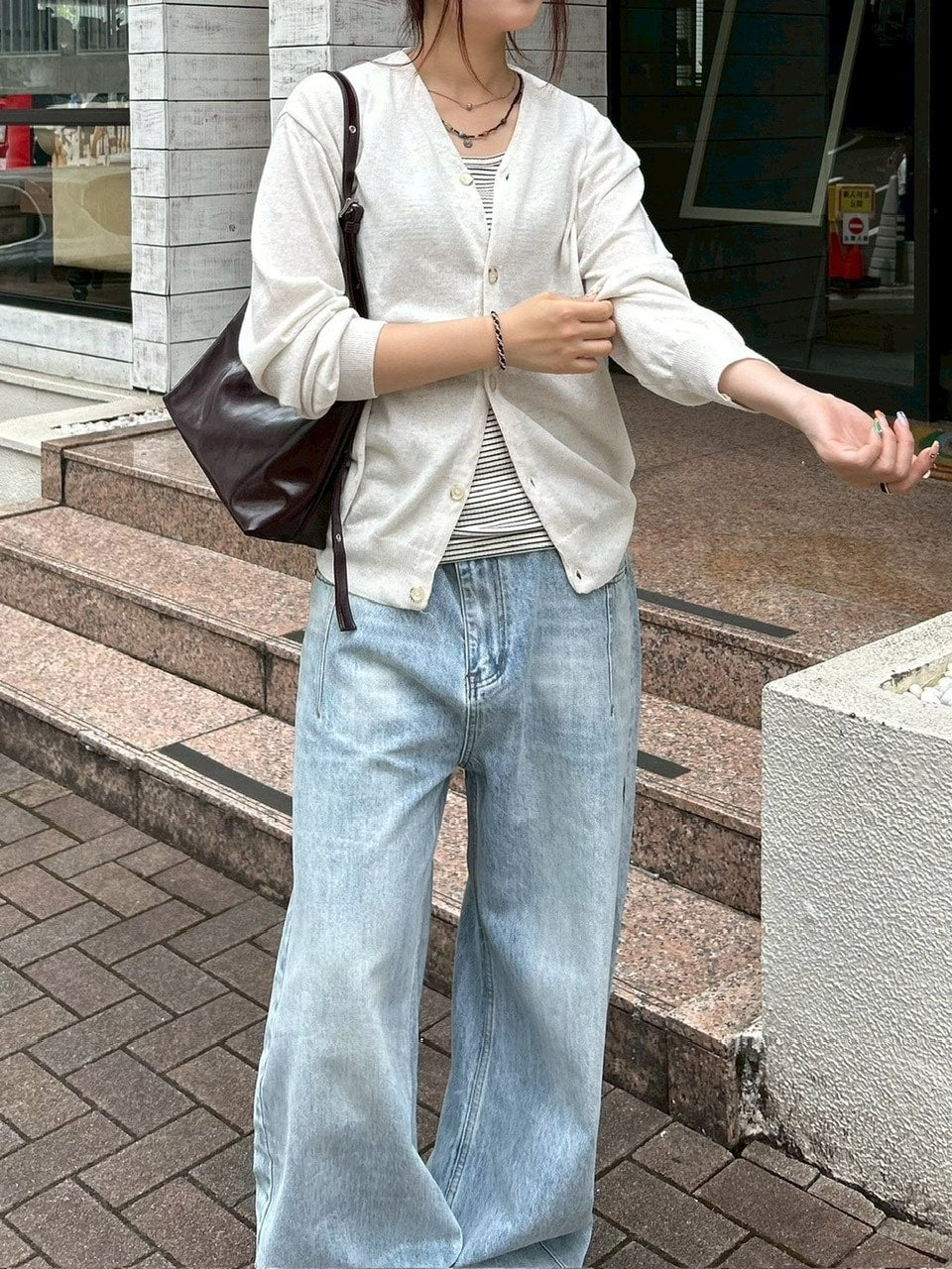 東京店WEB限定【Chikashitsu +】cropped linen knit cardigan (3color