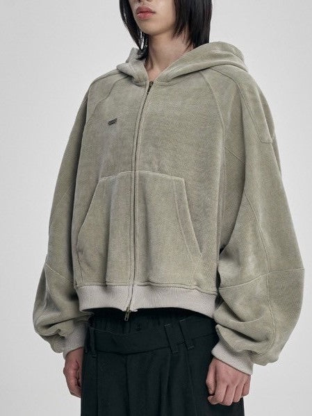 【AJOBYAJO】Corduroy Short Zip-Up Hoodie / 【アジョバイアジョ】コーデュロイショートジップアップパーカー