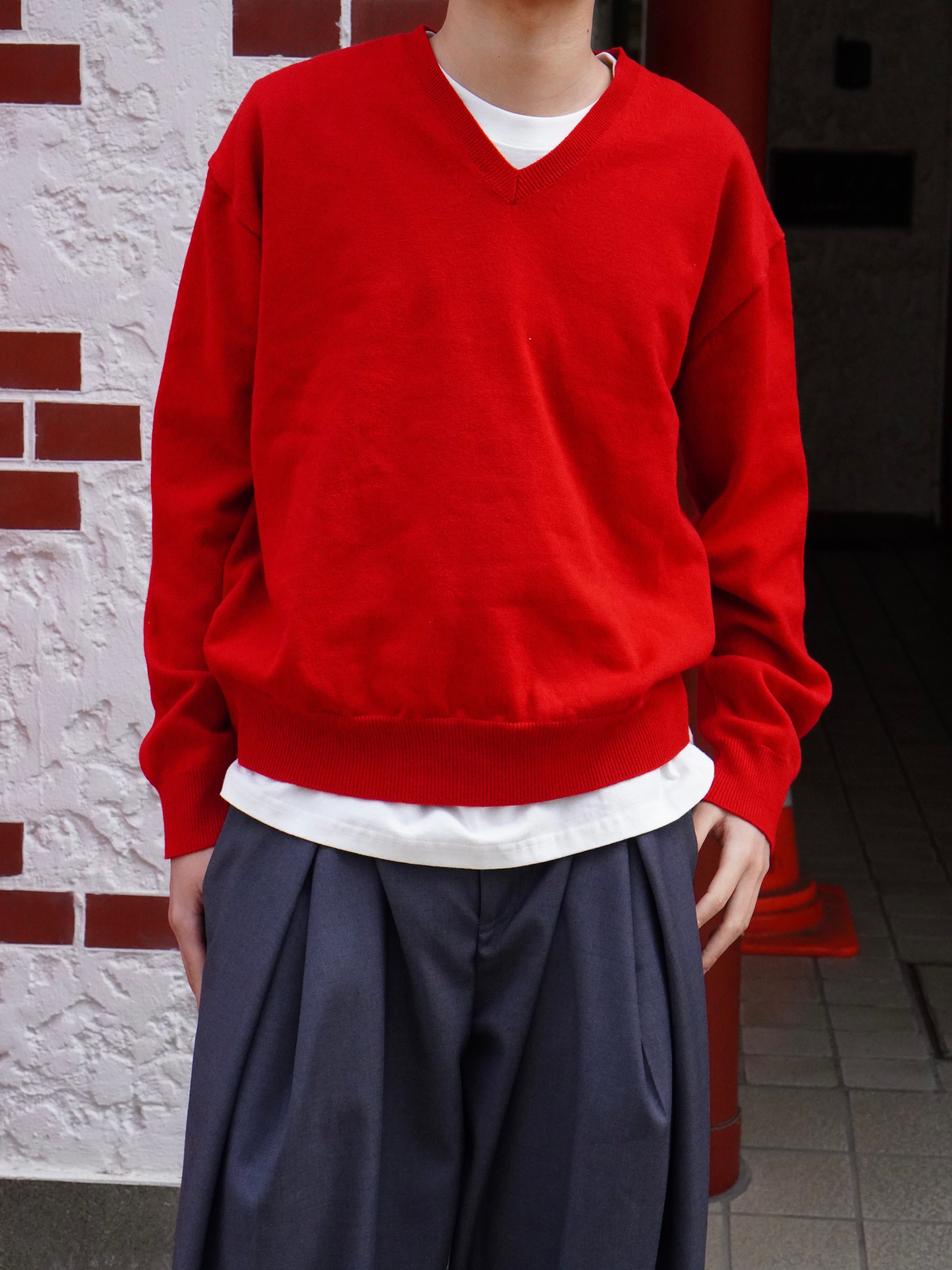 東京店WEB限定【Chikashitsu +】cropped vneck knit (3color)