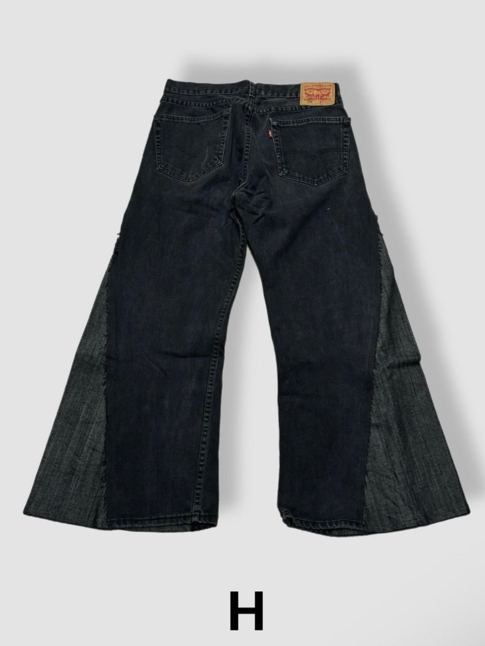 【Re +】newold docking flare denim pants (black)