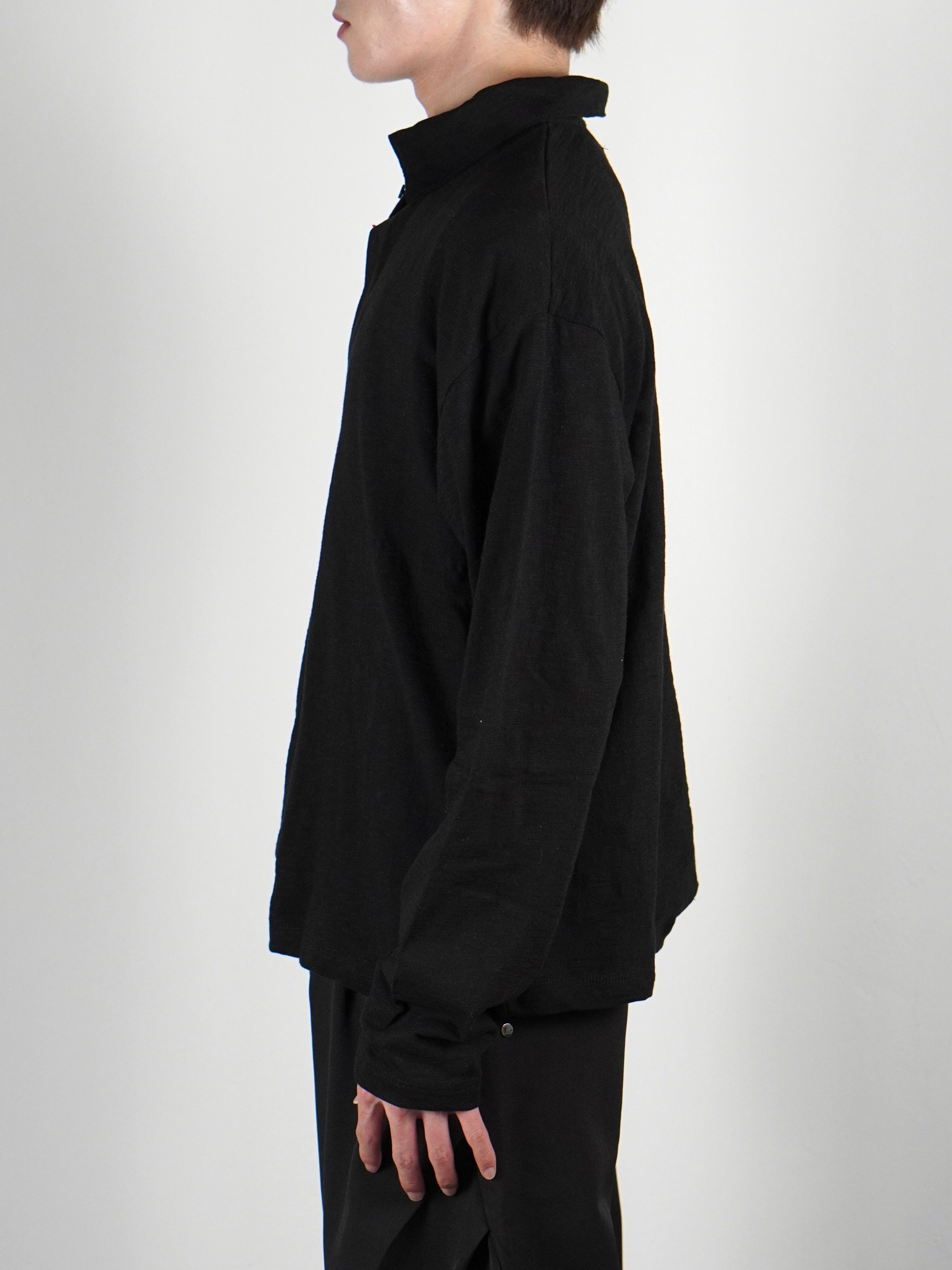 受注制【Chikashitsu +】sheer cotton polo long sleeve (3color)