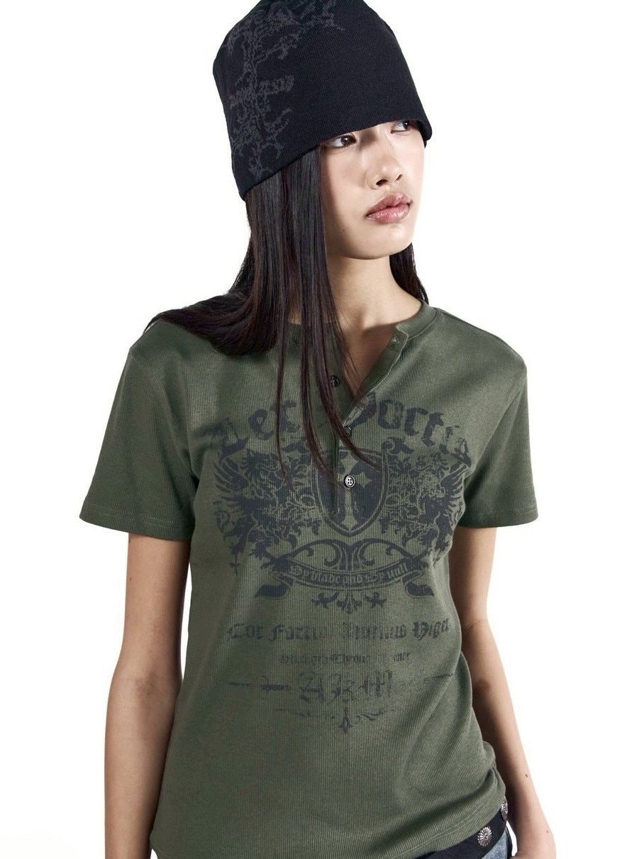 【AAKAM】Gothic Graphic Beanie